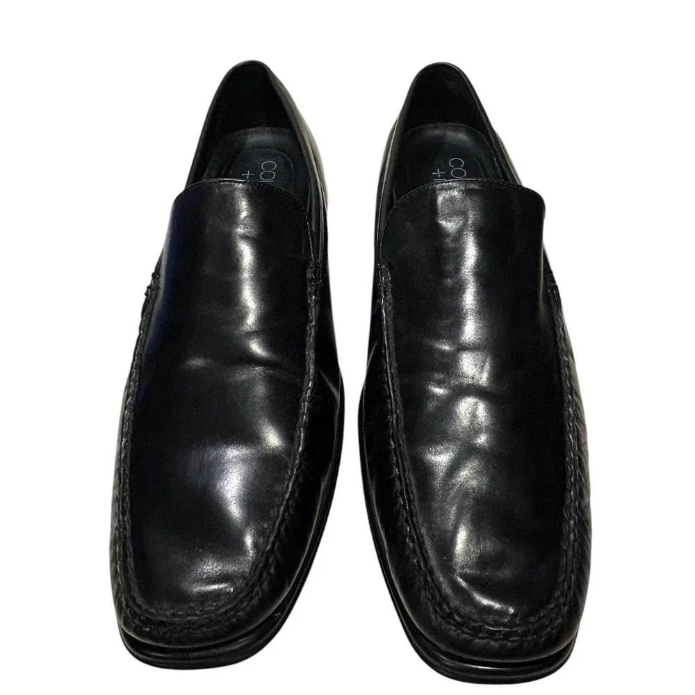 Cole Haan Nike Air Loafers Classic Black Leather Slip On Shoes 11 C08202
